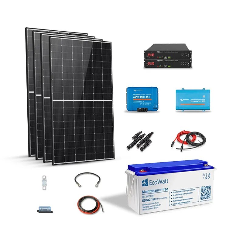 Kit solaire 4500W autonome hybride 5kw 48v-230v stockage 9600wh